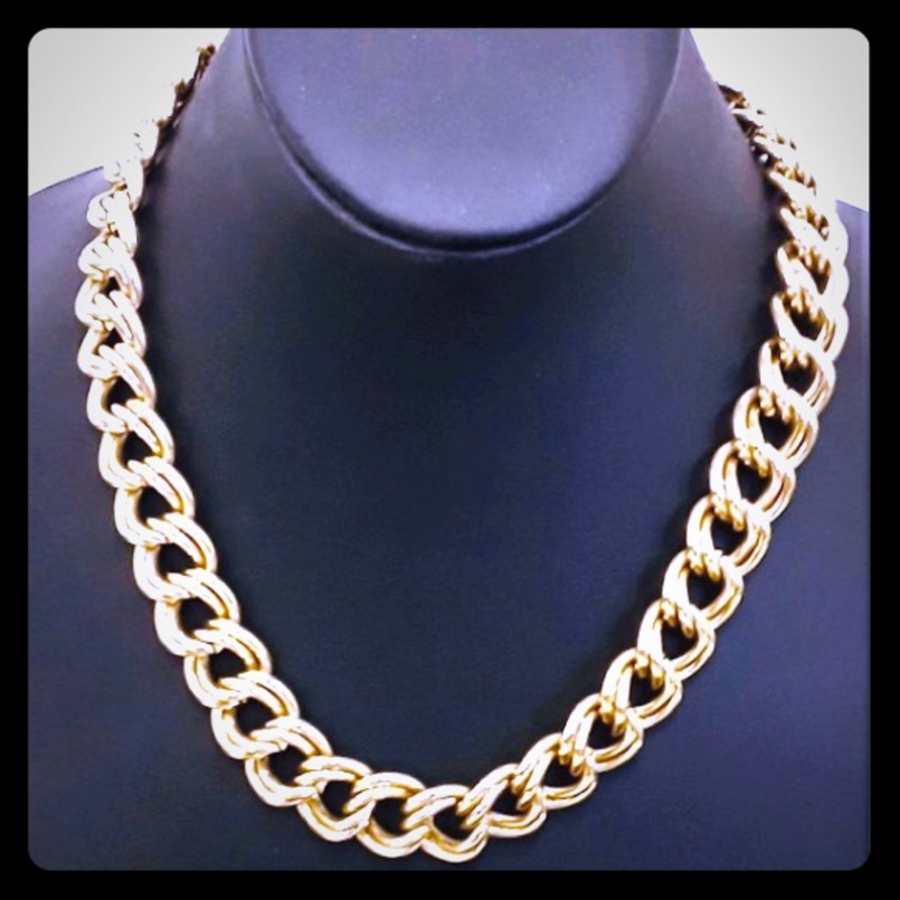 Givenchy gold tone chain necklace with signature